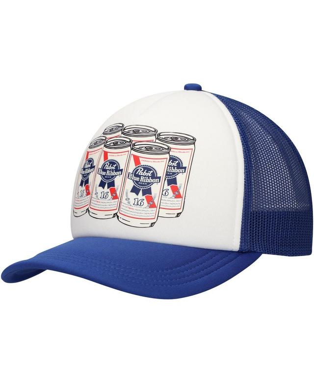 Lids Mens White Pabst Blue Ribbon Cans Foam Trucker Adjustable Hat - White Product Image