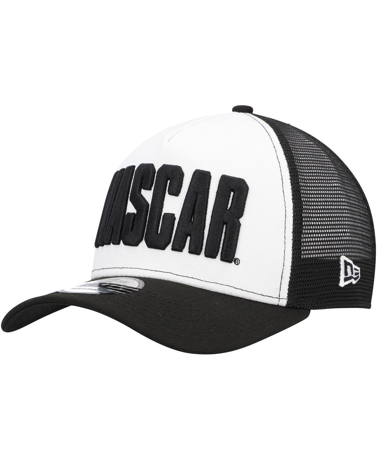 Mens New Era Black Nascar 9FORTY A-Frame Trucker Snapback Hat - Black Product Image