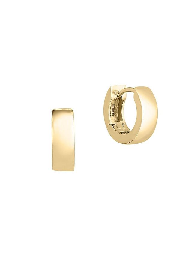 Womens 18K Yellow Gold Huggie Hoop Earrings Product Image