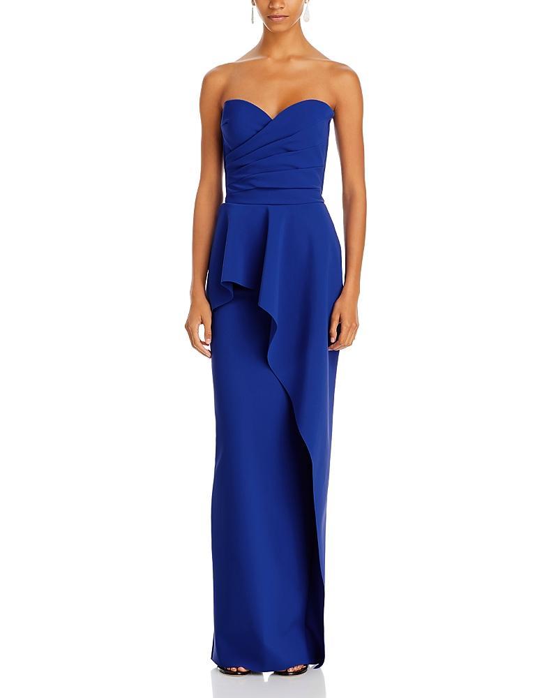 Womens Miya Strapless Peplum Column Gown Product Image