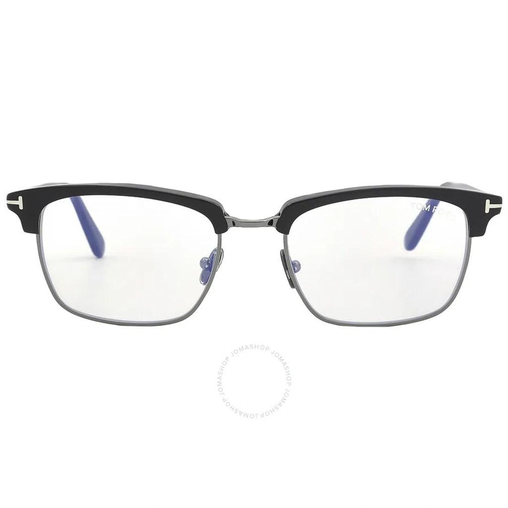 Blue Light Block Square Men's Eyeglasses Ft5801-b 001 54 In Black / Blue Product Image