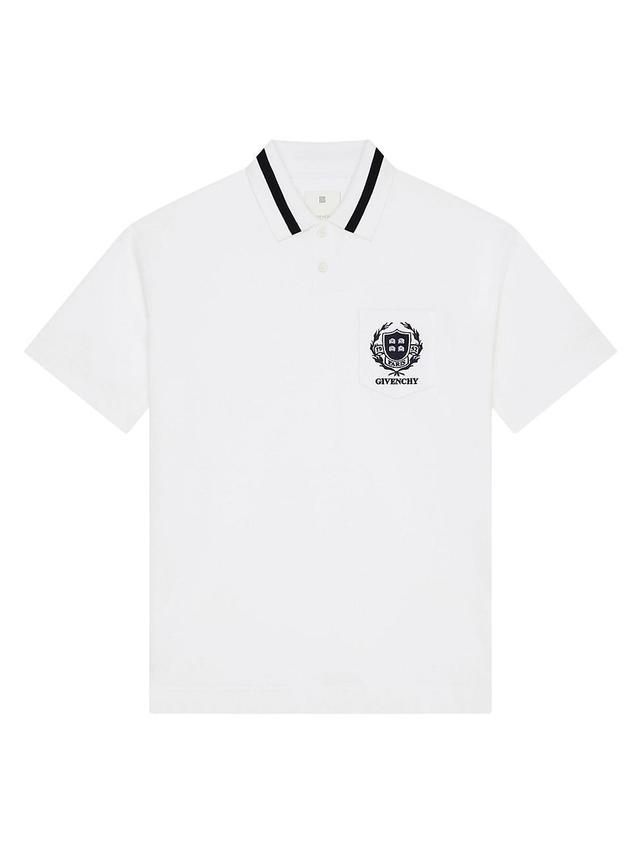 Mens University Logo Pique Polo Shirt Product Image