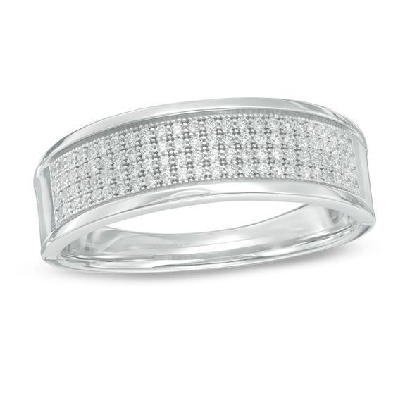 Men's 1/4 CT. T.w. Diamond Band in Sterling Silver Product Image