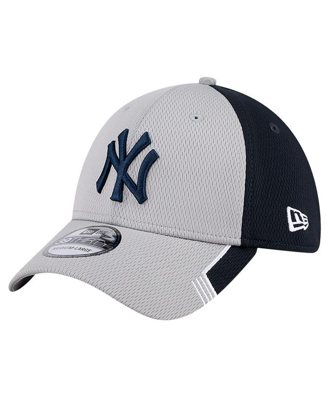 New Era Mens Gray New York Yankees Visor Trim 39THIRTY Flex Hat - Gray, Navy Product Image