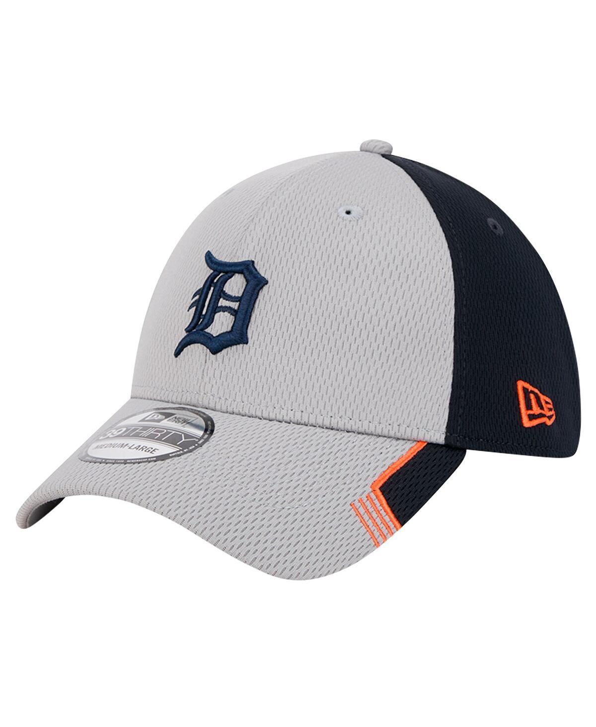 New Era Mens Gray Detroit Tigers Visor Trim 39THIRTY Flex Hat - Gray, Navy Product Image