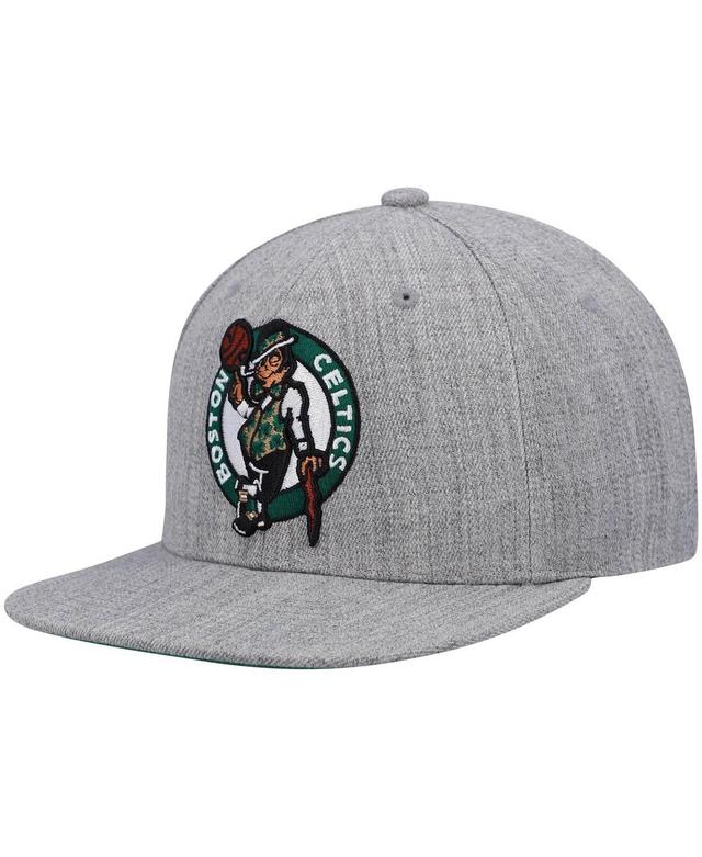 Mens Mitchell & Ness Heathered Gray Boston Celtics 2.0 Snapback Hat Product Image