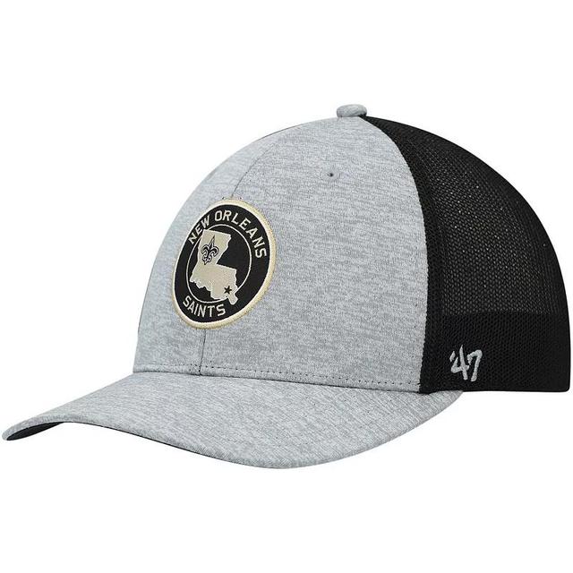 Mens 47 Heathered Gray/Black New Orleans Saints Motivator Flex Hat Product Image