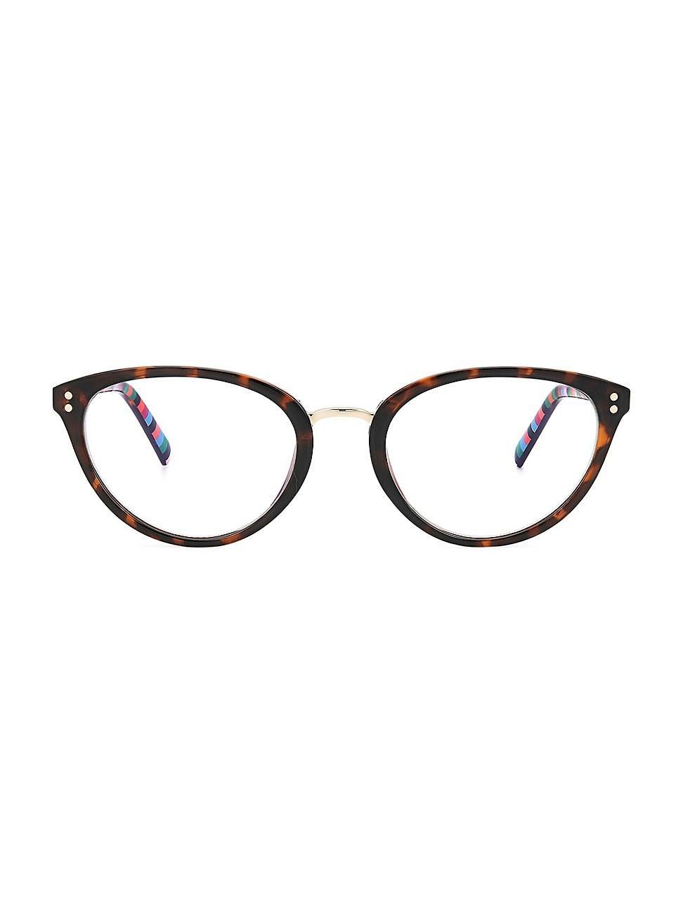 Womens Emilia 52MM Blue Block Cat Eye Glasses Product Image