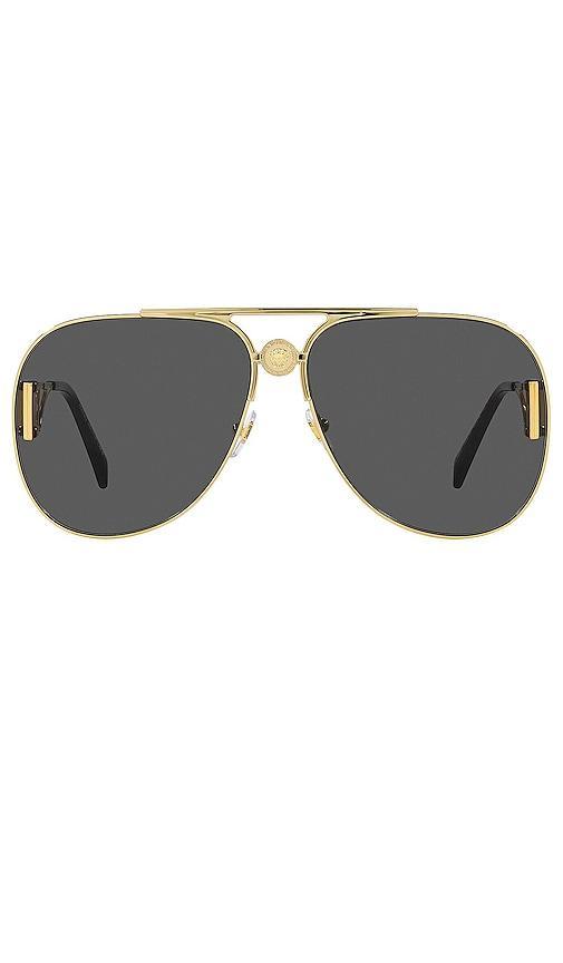 VERSACE Aviator Sunglasses Metallic Gold.. Product Image