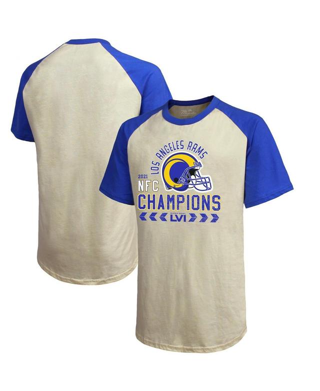 Mens Majestic Threads Cream Los Angeles Rams 2021 Nfc Champions Raglan T-shirt - Cream Product Image