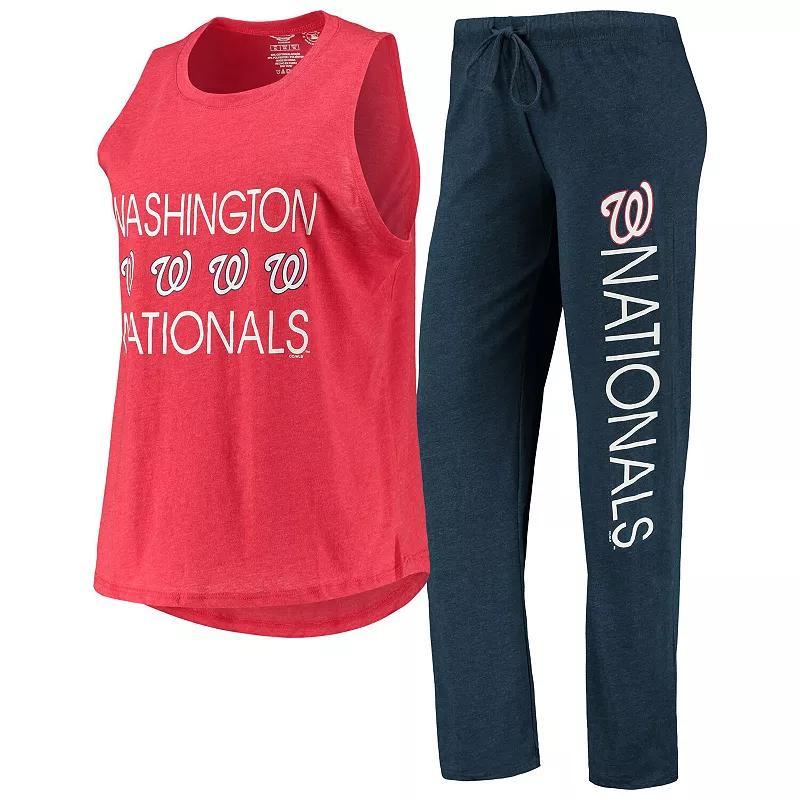 Womens Concepts Sport /Red Washington Nationals Meter Muscle Tank Top & Pants Sleep Set Blue Product Image