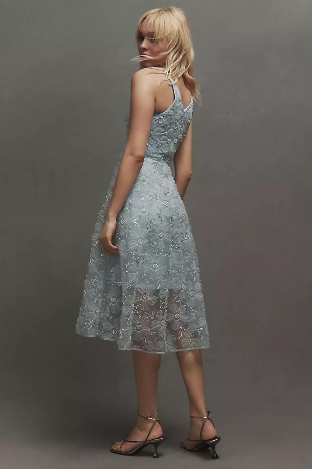 Dress The Population Audrey Sleeveless Lace-Overlay Midi Dress Product Image