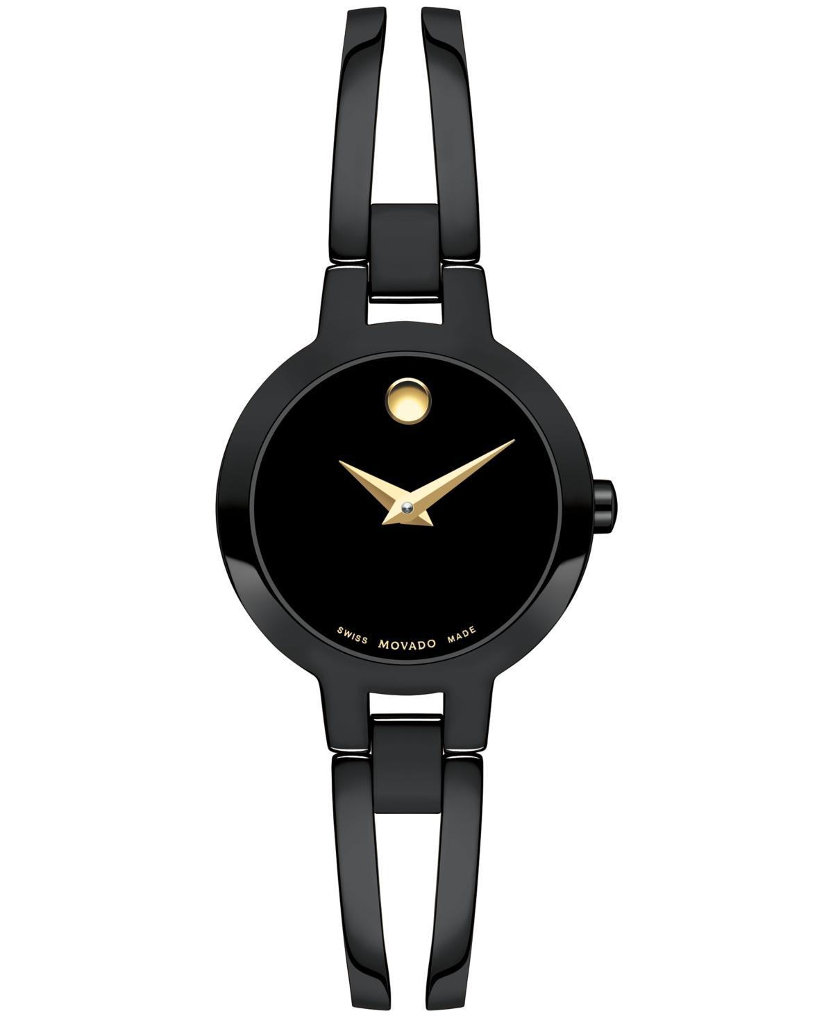 Movado Womens Amorosa Swiss Quartz Black Pvd Watch 24mm Product Image