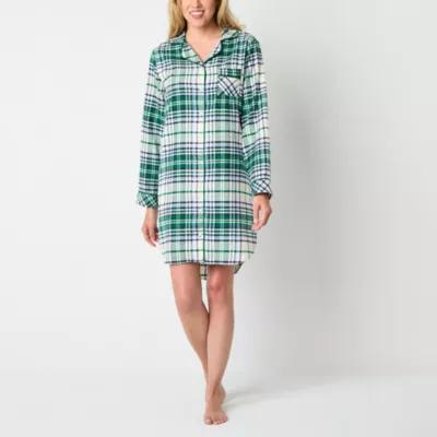 Liz Claiborne Womens Flannel Long Sleeve Nightshirt Product Image