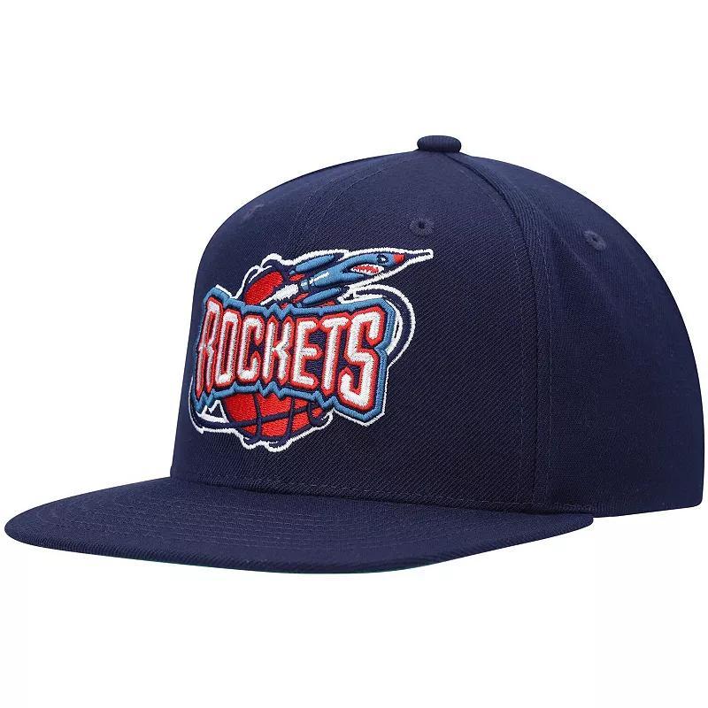 Mens Mitchell & Ness Houston Rockets Hardwood Classics Team Ground 2.0 Snapback Hat, Blue Product Image