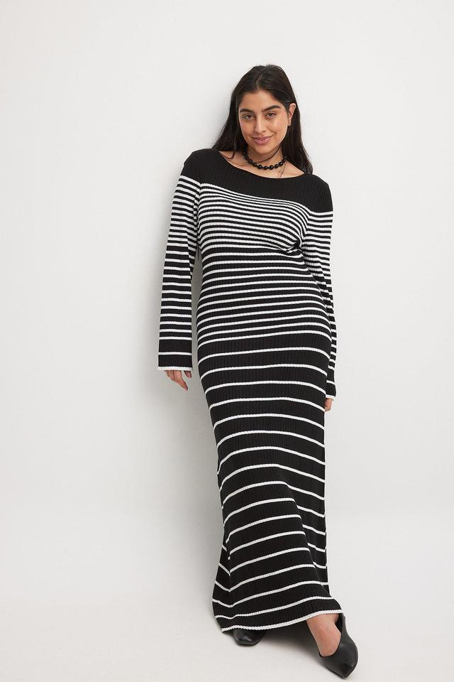 Fine Knitted Striped Midi Dress Product Image