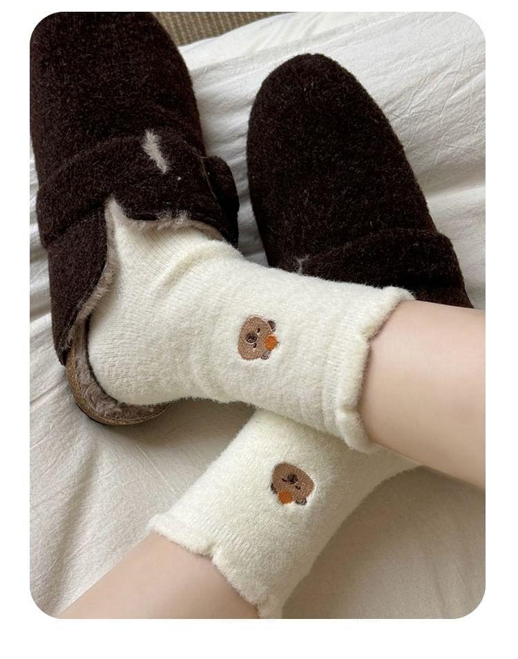 Animal Embroidered Crew Socks Set Product Image