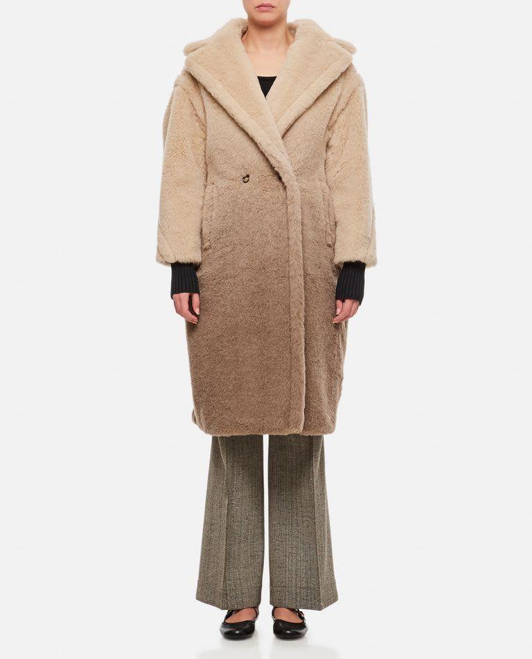 Gatto Ombre Double-breasted Wool Coat In Sand Product Image