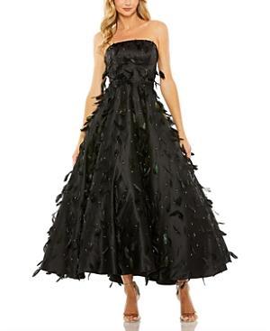 Feather-Embellished Strapless Ball Gown Product Image