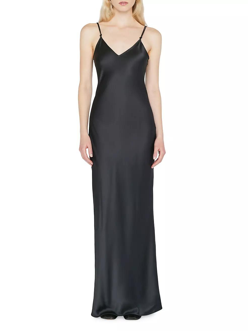 Silk Fitted Maxi Dress Product Image