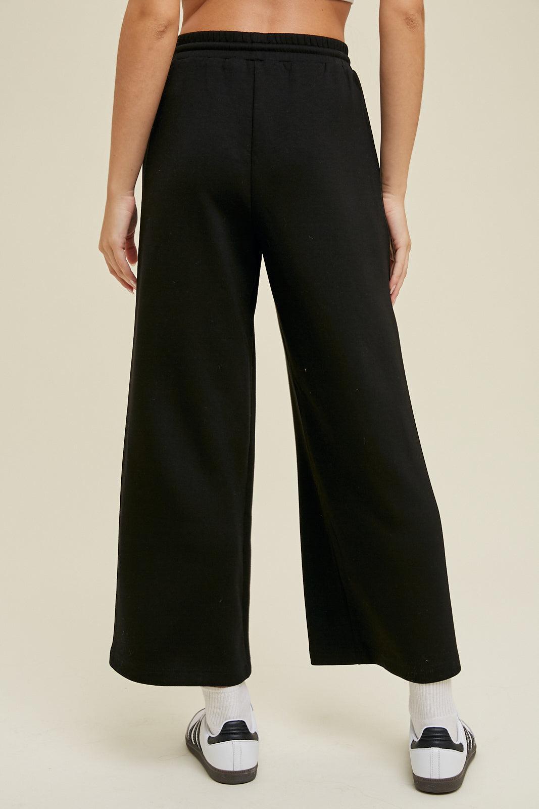 Scuba Drawstring Wide Leg Pants Product Image