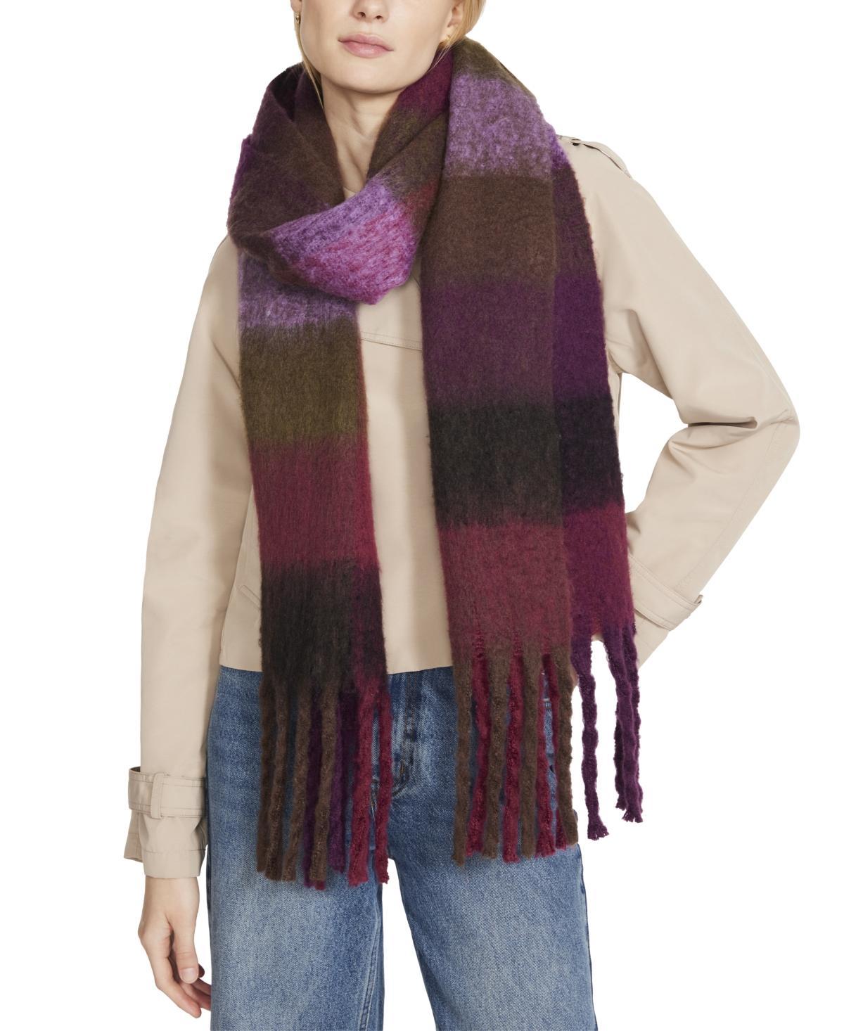 Steve Madden Womens Brushed Plaid Blanket Wrap Scarf Product Image