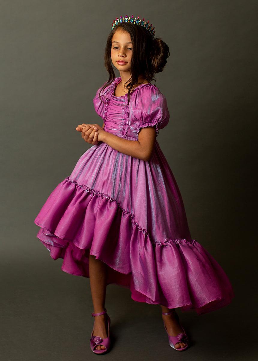 Mathilda Petticoat Dress in Fuchsia Iridescent Product Image