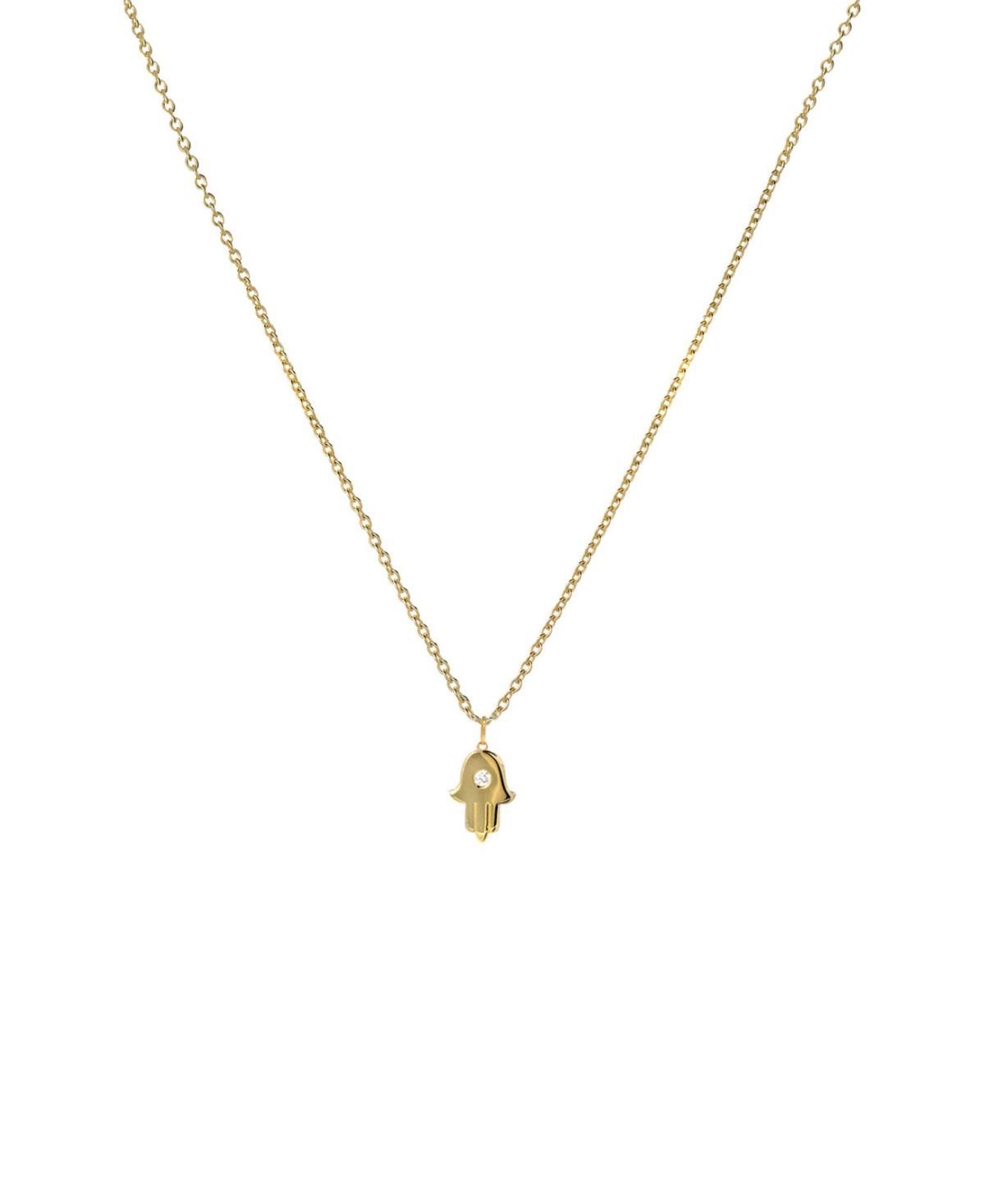 Zoe Lev 14K Yellow Gold Diamond Hamsa Pendant Necklace, 18 Product Image