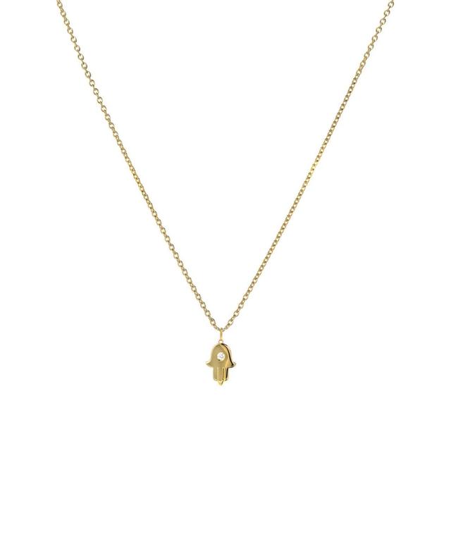 Zoe Lev Womens Diamond Hamsa Pendant Necklace in Gold Product Image