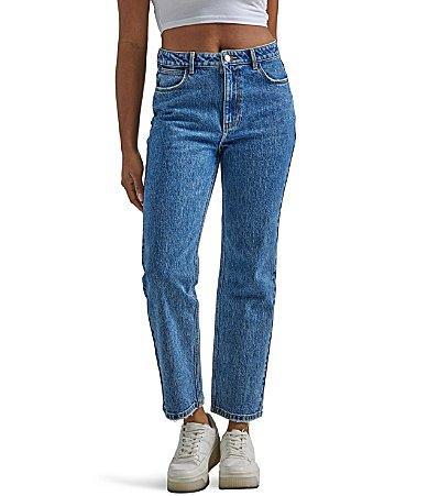 Wrangler High Rise Straight Ankle Jeans Product Image