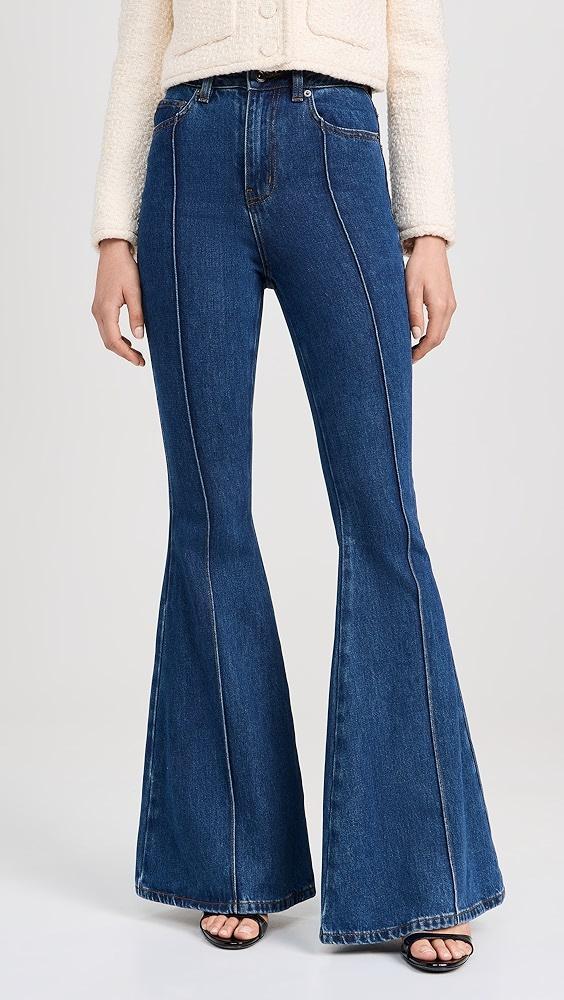 Self Portrait Denim Kick Flare Jeans | Shopbop Product Image