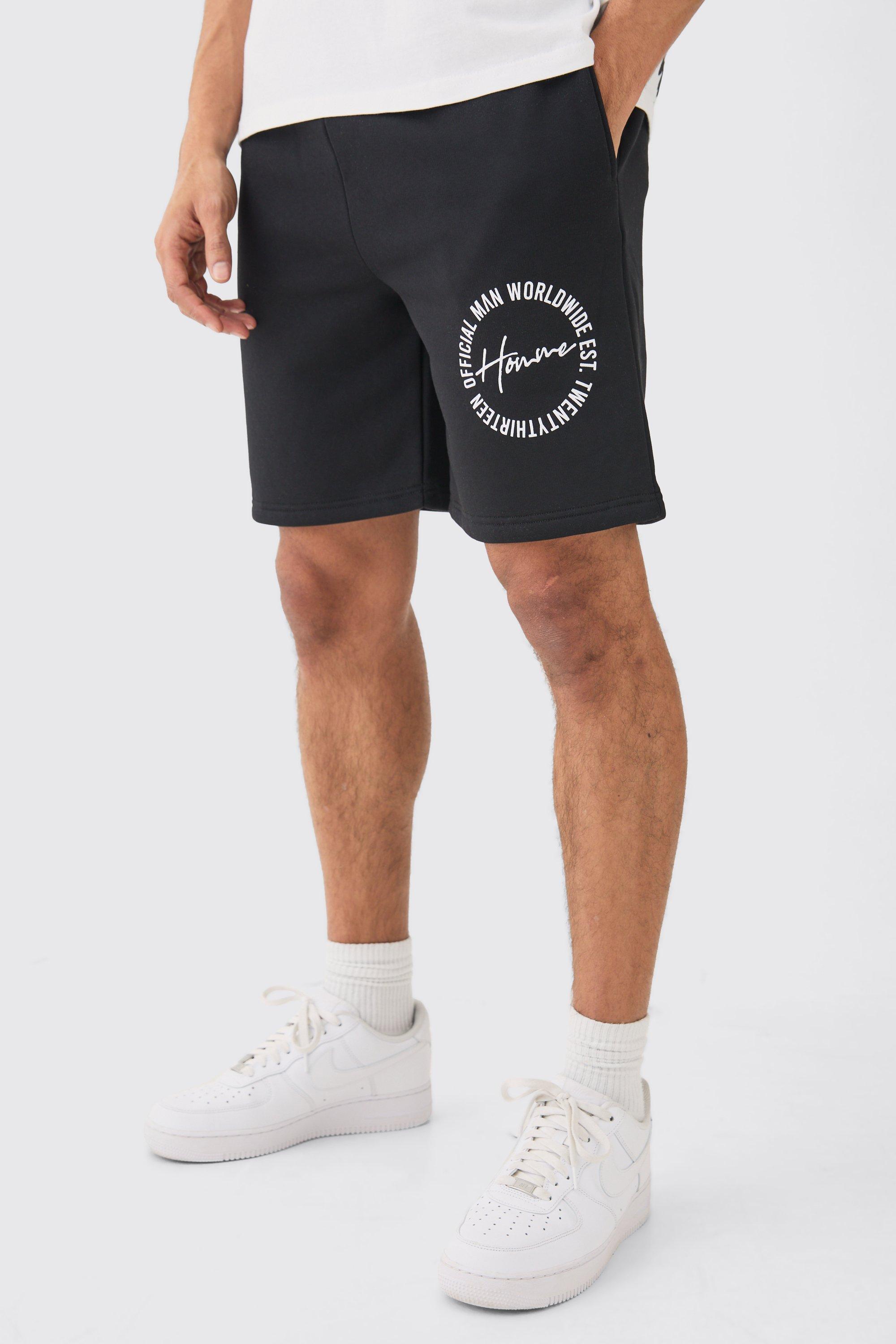 Loose Fit Homme Circle Short | boohooMAN USA Product Image