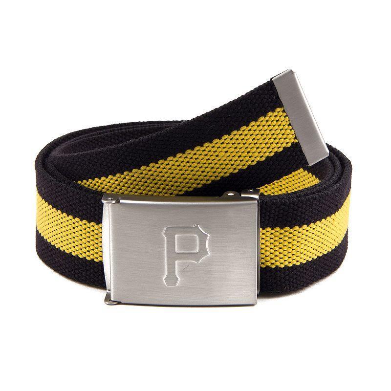 Mens Pittsburgh Pirates Fabric Belt - Yellow Product Image