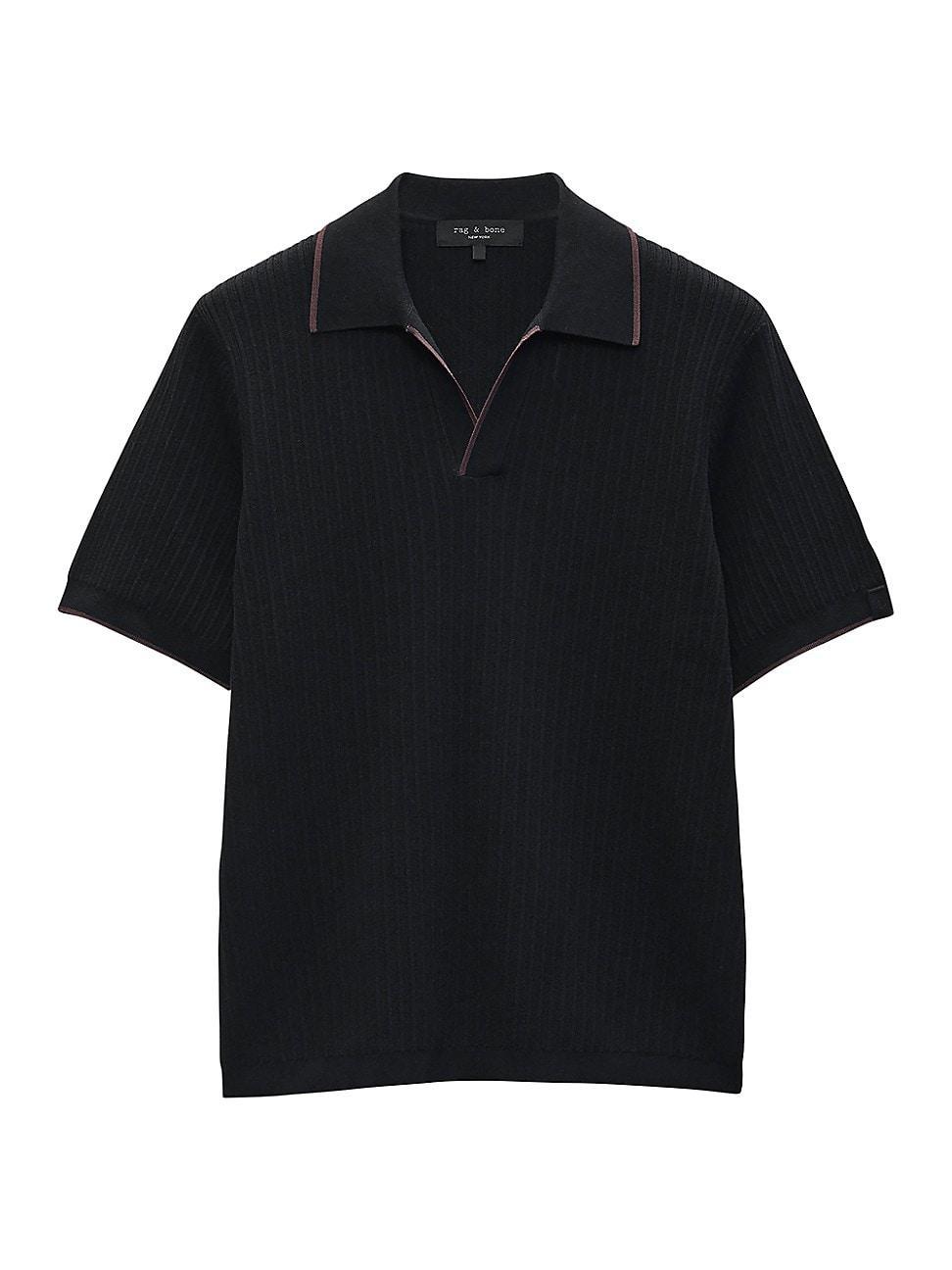 Mens Harbor Ribbed Johnny Collar Polo Shirt Product Image