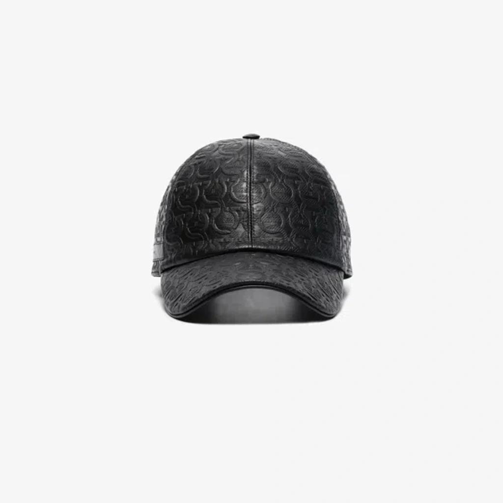 Black Gancini Leather Baseball Cap Product Image