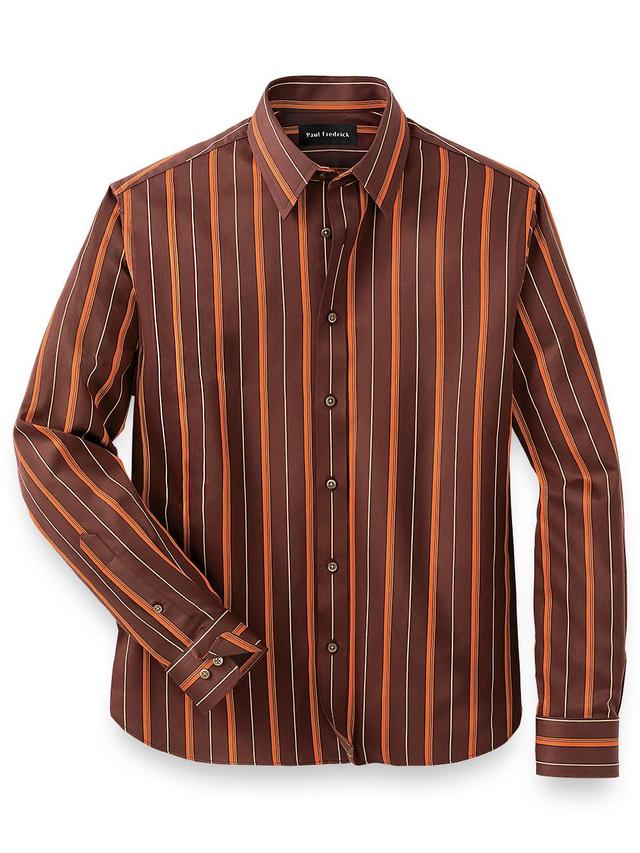 Slim Fit Cotton Stripe Casual Shirt Product Image