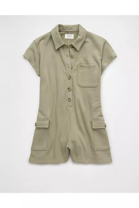 AE Button-Up Cargo Romper Women's Product Image