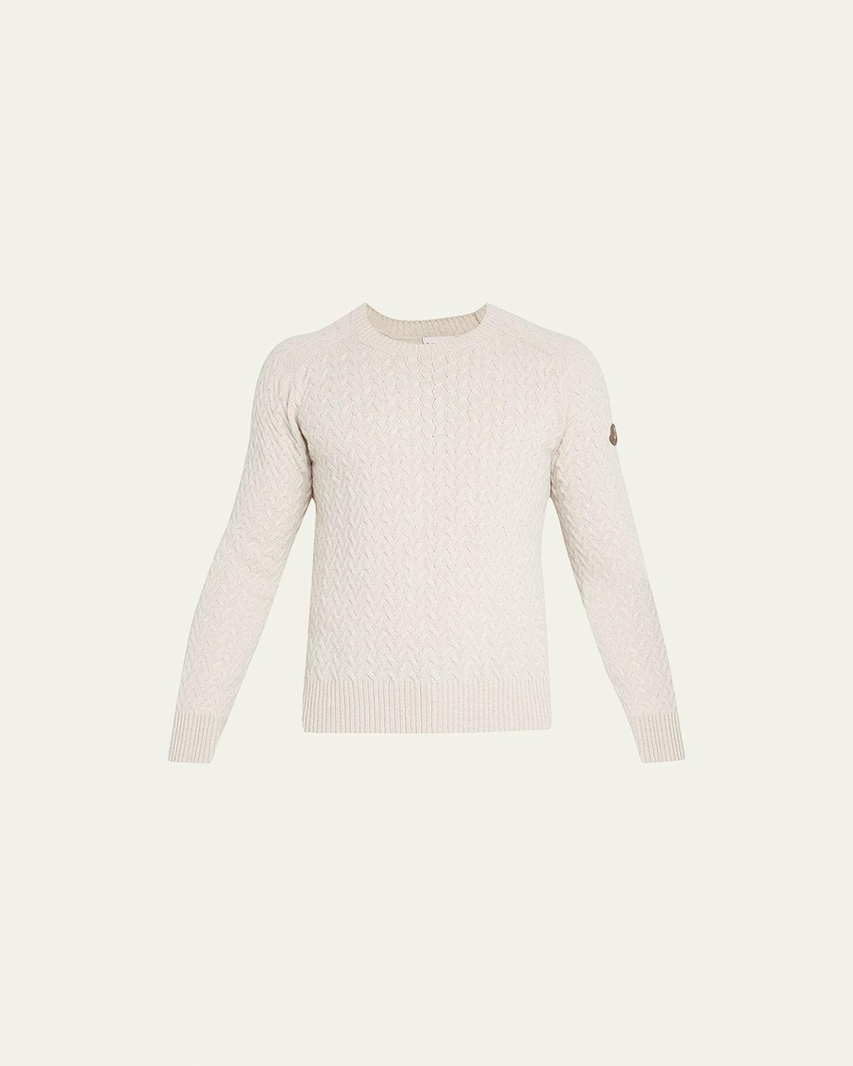 Mens Cable-Knit Wool Sweater Product Image