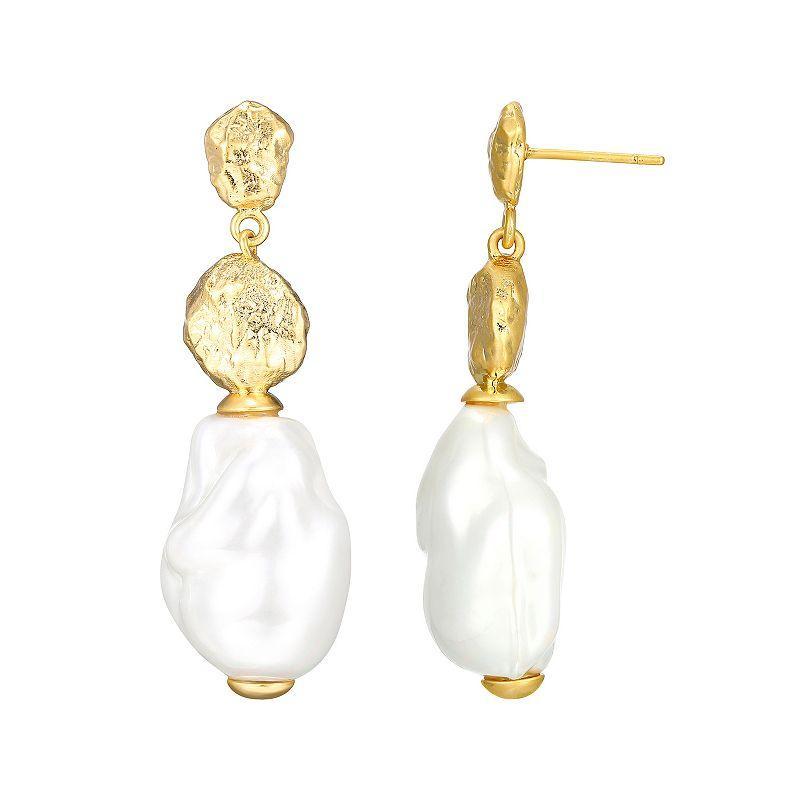 Sarafina Simulated Pearl Drop Earrings, Womens, Gold Tone White Product Image