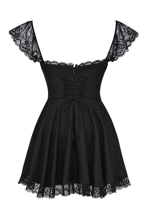 Kaia Black A-Line Mini Dress Product Image