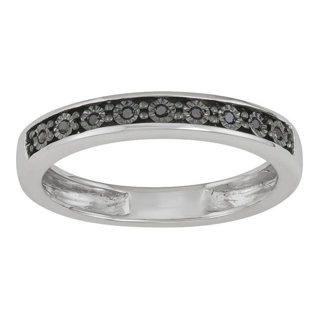 Sterling Silver & Black Diamond Accent Band, Womens Product Image