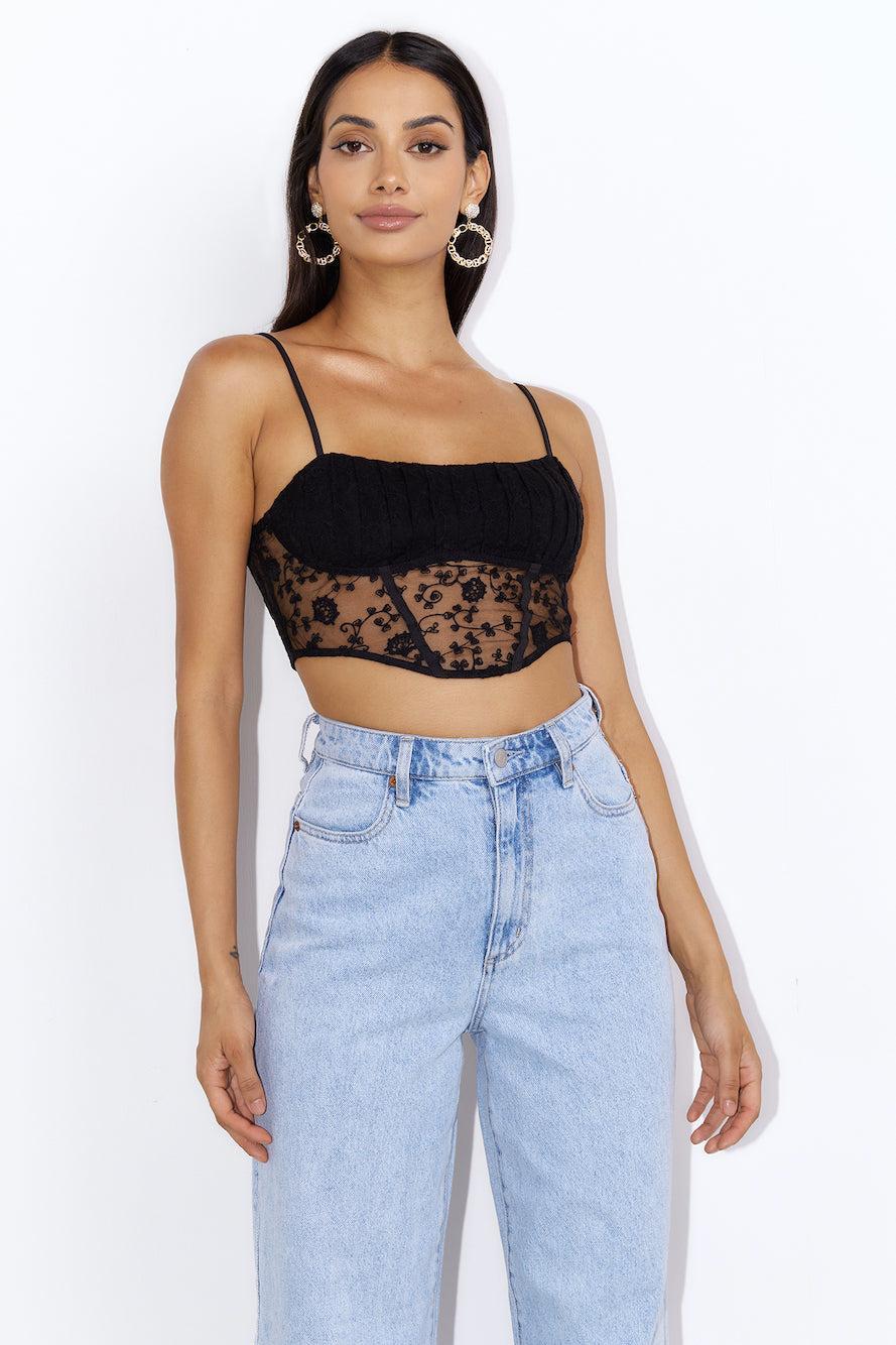 Dreamy Location Crop Top Black Product Image