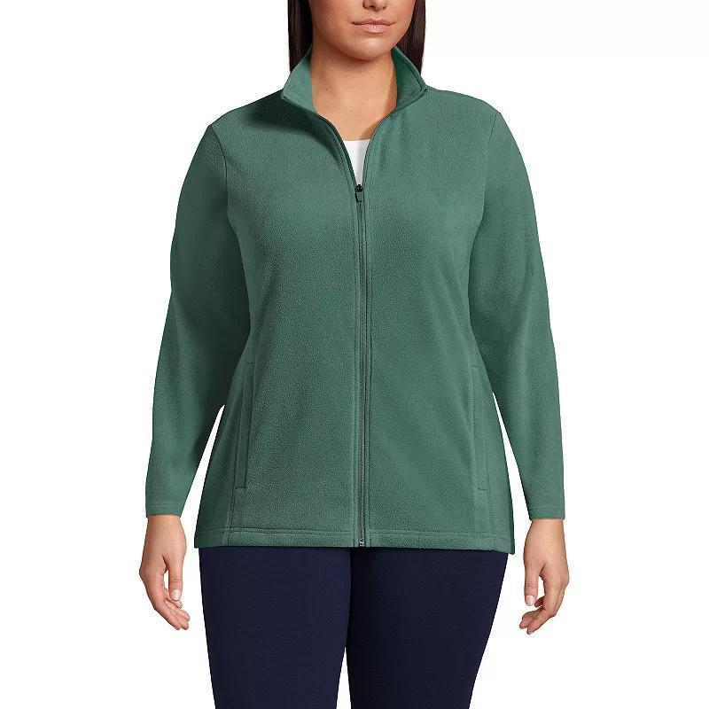 Plus Size Lands End Full Zip Fleece Jacket, Womens Deep Brown Product Image