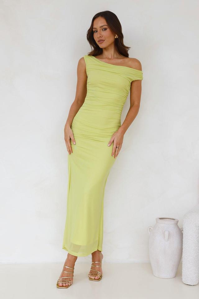 Old Love Off Shoulder Maxi Dress Lime Product Image