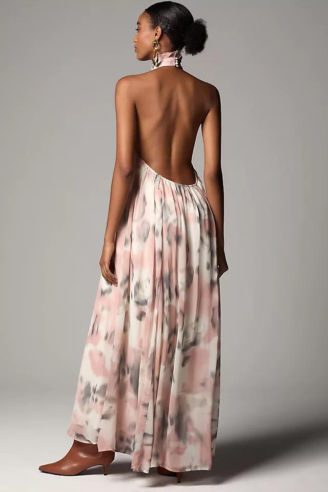 Maeve Halter Sheer Printed Maxi Dress Product Image