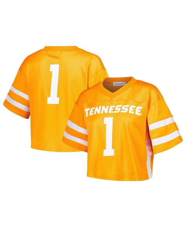 Womens Established & Co. Tennessee Orange Tennessee Volunteers Fashion Boxy Cropped Football Jersey - Tennessee Orange Product Image