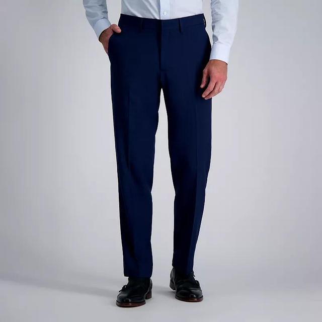 Mens Haggar Premium Comfort Straight-Fit Flat-Front Dress Pants Dark Blue Product Image