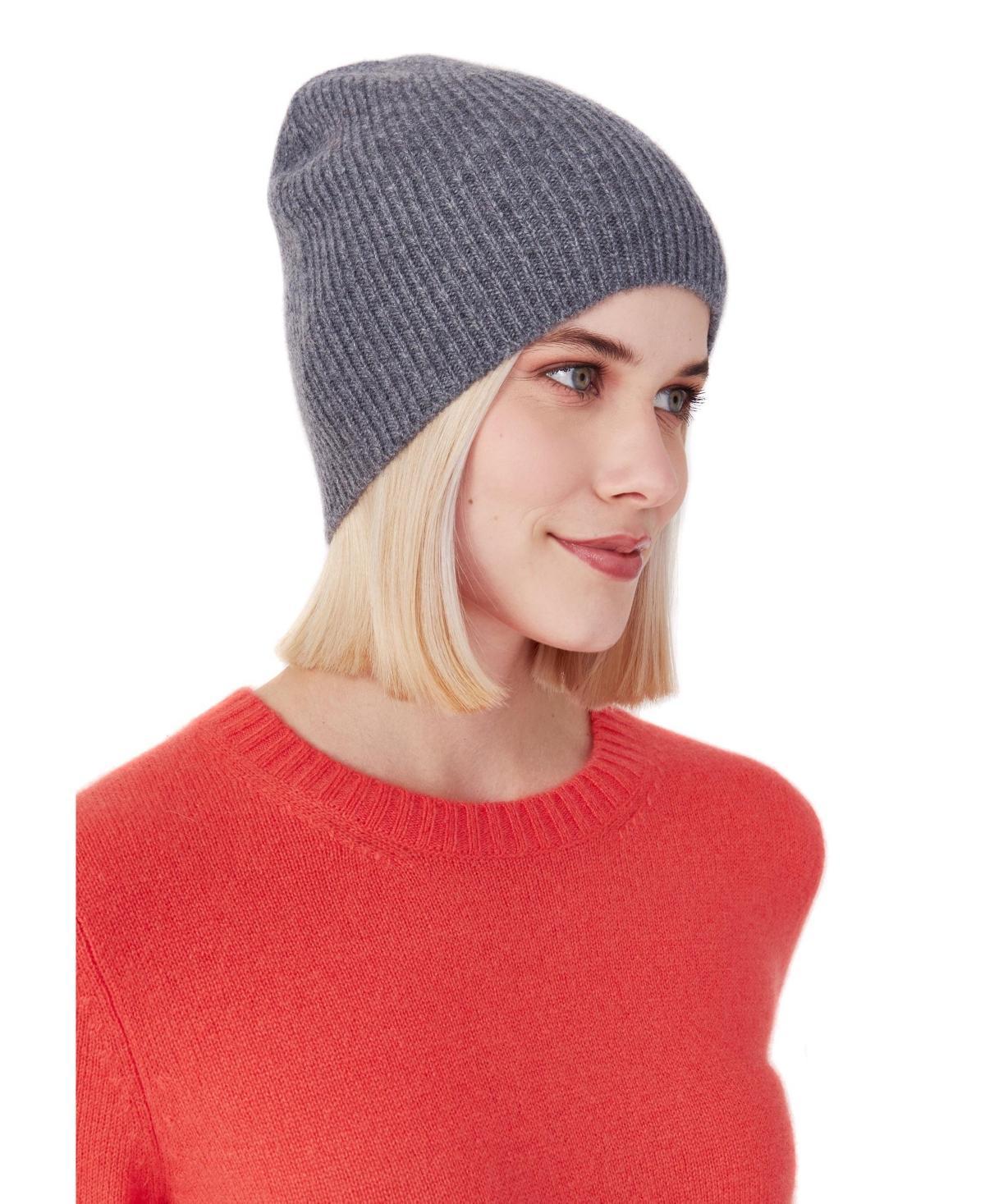 Style Republic Womens 100% Pure Cashmere Fully Ribbed Beanie Product Image