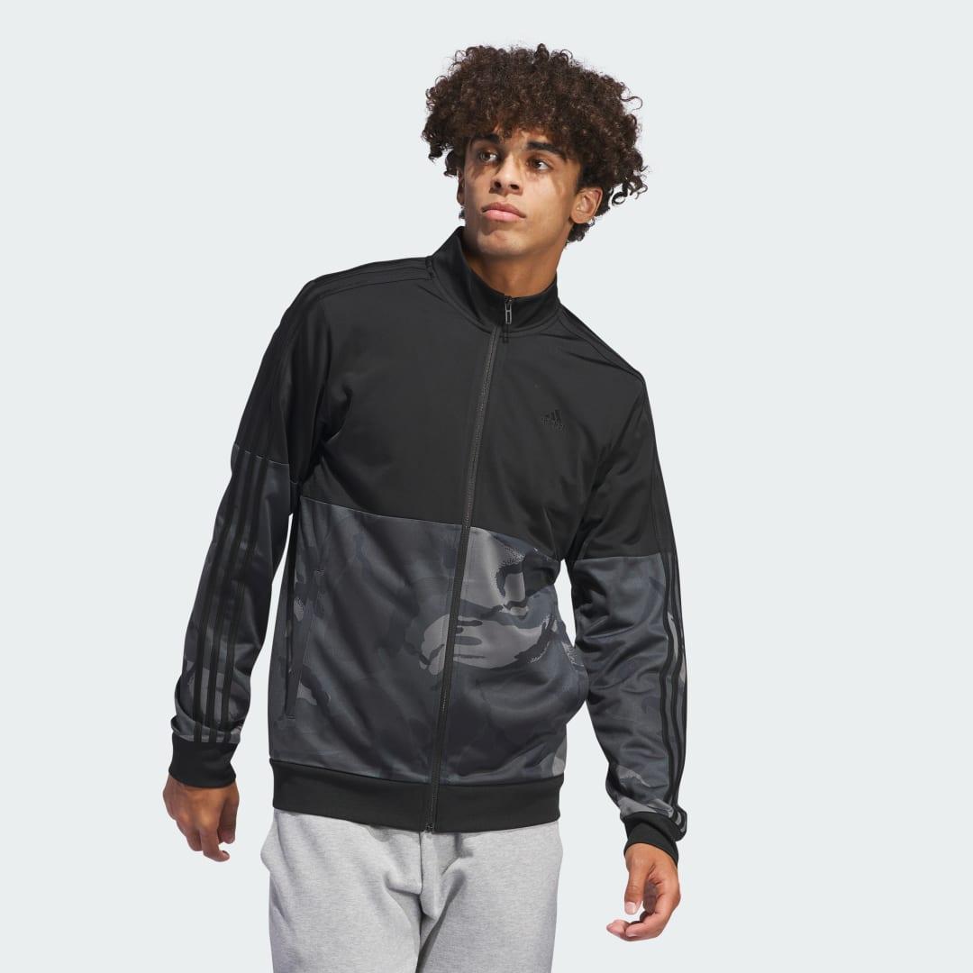 Mens adidas Essentials Camo Tricot Track Jacket Product Image