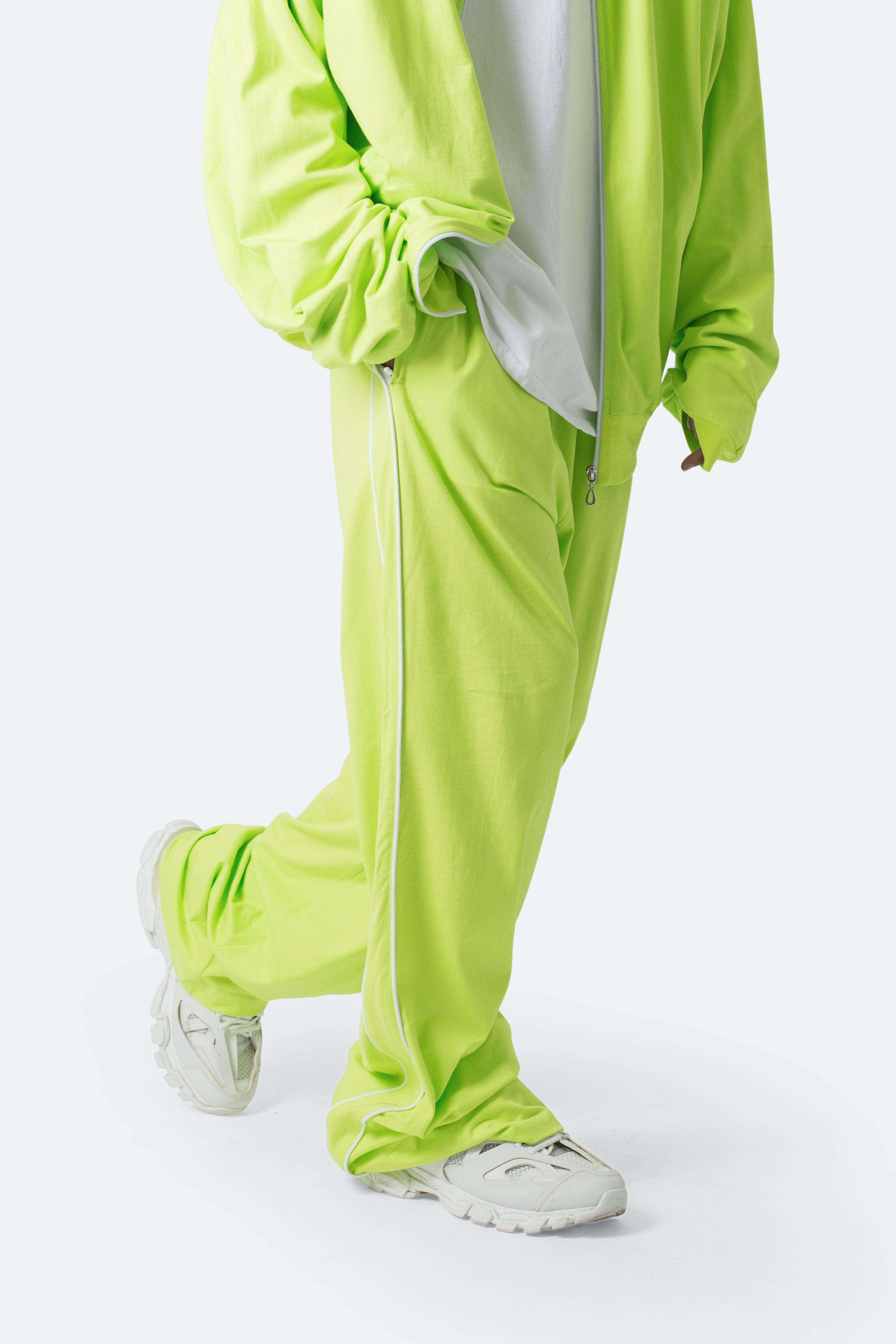 Oversized Jersey Track Pants - Acid Lime Product Image